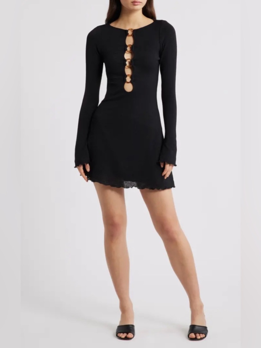 Princess Polly Dejonge Ring Mini Dress in Black